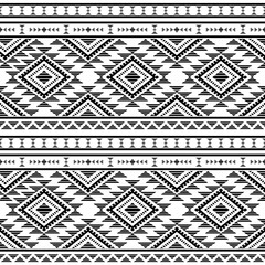 Southwest Aztec geometric Native American Mexican Navajo tribal ethnic boho indian texture ornament seamless pattern fabric black and white design vector for woven textile printing blanket rug carpet 
