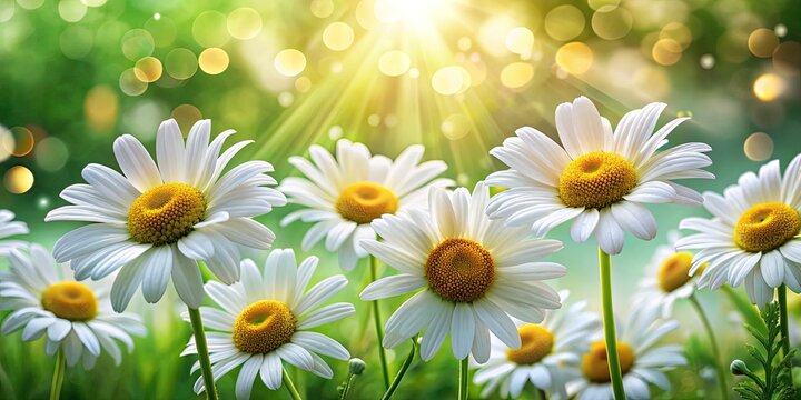Stunning Bokeh Effect Photography of Leucanthemum and White Daisy Outdoors for Herbal Medicine and Natural Cosmetics in 4K UHD