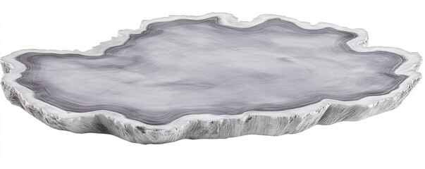 Obraz premium Grey agate serving tray, irregular shape, home decor, white background