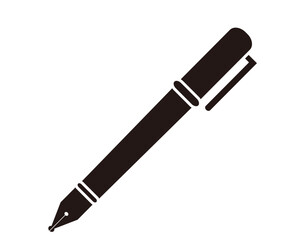 シンプルな万年筆のイラスト　筆記用具