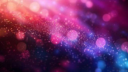 A vibrant abstract background with colorful bokeh effects and light rays.