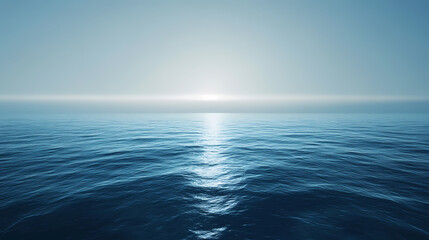 Obraz premium Deep blue ocean with foggy horizon. Ocean Horizon. Illustration