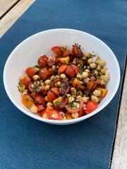 Chickpea and Cherry Tomato Salad with Herbs and Balsamic Glaze