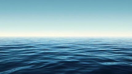 Fototapeta premium The ocean is calm and peaceful, with no visible land in the distance. Ocean Horizon. Illustration