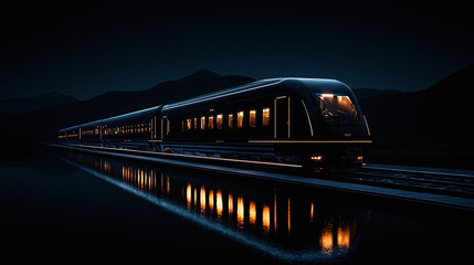 Naklejka premium Futuristic Orient Express Luxury Train Renovation Concept Render