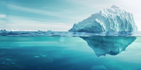 Sea iceberg floating on the water