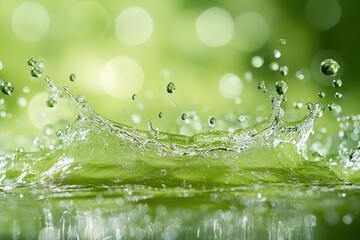 Refreshing Water Splash: A Symphony of Green