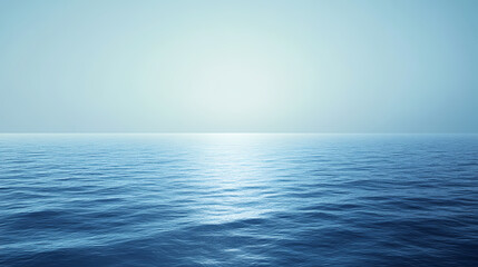 Fototapeta premium Blue gradient abstract background with soft horizontal transitions. Ocean Horizon. Illustration