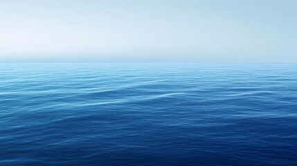 Fototapeta premium Blue gradient abstract background with soft horizontal transitions. Ocean Horizon. Illustration