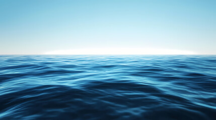 Obraz premium Blue ocean background blending into horizon depth of field. Ocean Horizon. Illustration