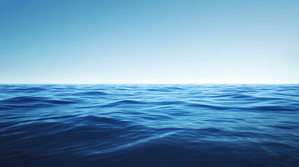 Obraz premium Blue ocean background blending into horizon depth of field. Ocean Horizon. Illustration