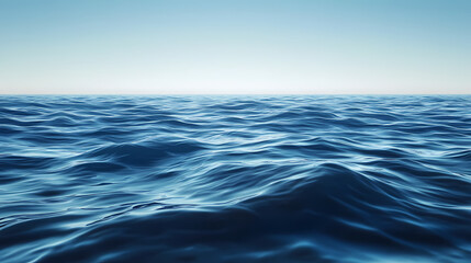 Fototapeta premium Blue ocean background blending into horizon depth of field. Ocean Horizon. Illustration