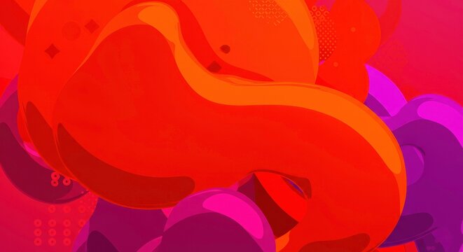 Abstract Red blob : The image is an eye-catching abstract representation of a red blob with unique textures and gradients, creating a vibrant and engaging visual