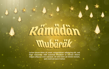 ramadan mubarak template banner with islamic ornament and yellow background design1