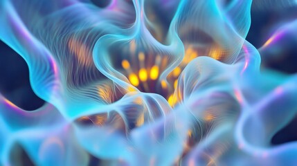 Obraz premium Abstract glowing flower with vibrant colors and fluid shapes