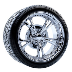 Obraz premium Premium Chrome Rim with Touring Tire