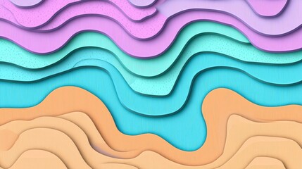 Fototapeta premium Colorful Abstract Layers in Paper Cut Design for Creative Projects