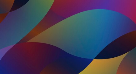Abstract Wave of Colors: A dynamic composition of swirling, layered shapes in a gradient palette of vibrant colors, creating a visually captivating and modern design