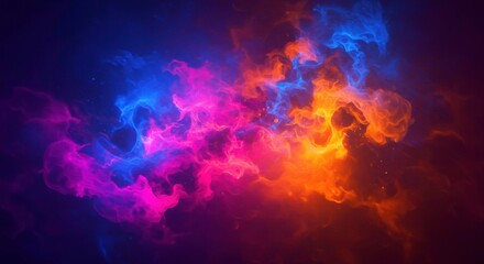 Color Spectrum Explosion: A vibrant, abstract display of swirling colors, including fiery oranges, electric blues, and passionate pinks, forms a dramatic and dynamic spectacle. 