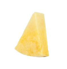 One slice of ripe pineapple isolated on white