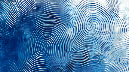 Fototapeta premium Abstract Silver-Blue Fingerprint Art with Digital Flair