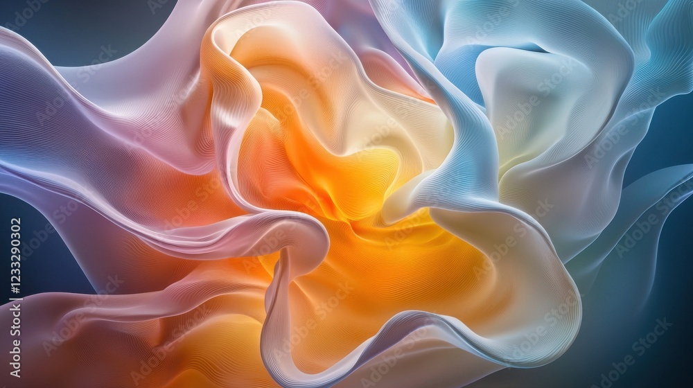 Poster a vibrant abstract background with swirling gradients and glowing lines