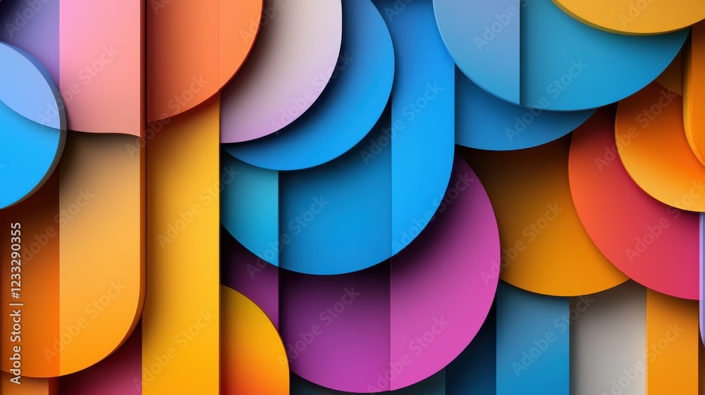 Poster A vibrant abstract image of overlapping colorful circles and gradients