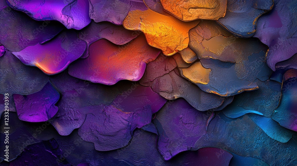 Poster a vibrant abstract background with layered textures and glowing highlights