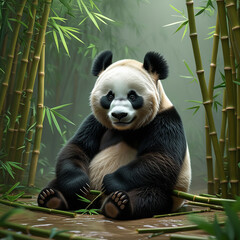 panda eating bamboo