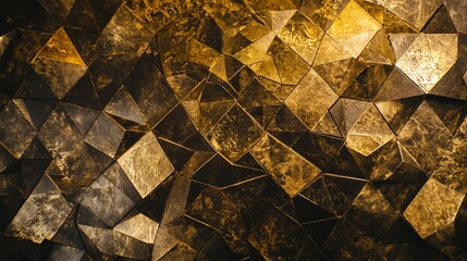 Abstract geometric texture with gold and dark brown tones, creating a textured surface pattern