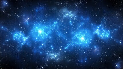 Ethereal Blue Cosmic Background with Stars and Light Effects