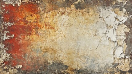 Weathered Grunge Wall Texture with Cracks and Peeling Paint