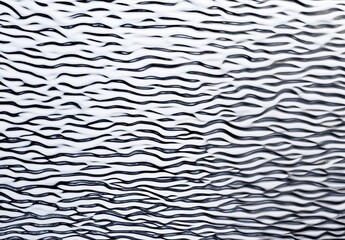 Fototapeta premium Abstract Black and White Wavy Patterns on Glass Surface