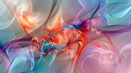 A vibrant abstract composition showcasing flowing colors and shapes.