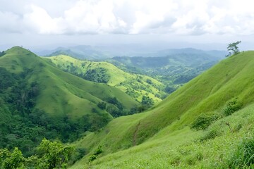 Fototapeta premium Breathtaking Green Hills and Valleys