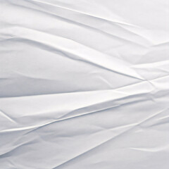 Obraz premium A crumpled white paper with visible folds and creases, creating an abstract and textured pattern Generative AI