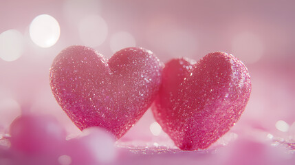 Obraz premium Romantic Hearts in Dreamy Glow