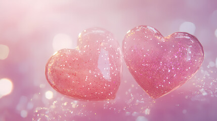 Obraz premium Romantic Hearts in Dreamy Glow