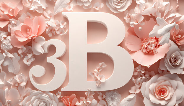Floral Symphony: A Close-Up View of 3B with flower in pastel color, showcasing an eye-catching and elegant composition.