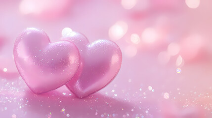 Obraz premium Romantic Hearts in Dreamy Glow
