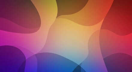 Abstract Fluidic Symphony: A vibrant and dynamic abstract design featuring overlapping, amorphous shapes in a rich palette of colors, creating a sense of depth and movement. 