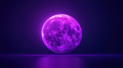 Fototapeta premium Ethereal purple moon glowing in a dark atmosphere