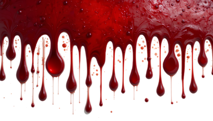 Blood drops cut out on white background.
