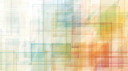 Fototapeta premium Abstract design featuring overlapping colorful rectangles in a gradient background.