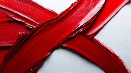 Crimson Abstract: A Study in Red Paint Strokes