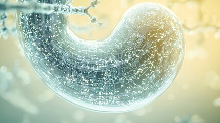 Fototapeta premium Transparent Stomach, Digestive System, Medical Illustration, Healthcare Background, Science