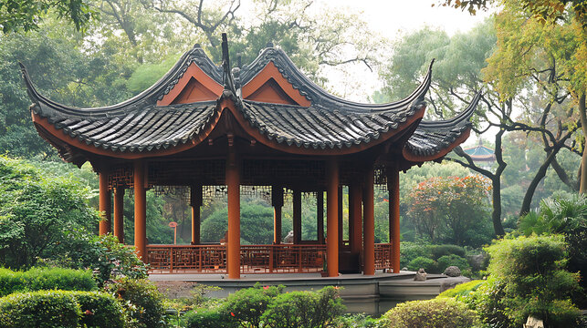 entrance gate adorned with vibrant red details and dragon sculptures 