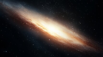 Fototapeta premium Stunning view of a spiral galaxy illuminated by distant stars in a vast cosmic landscape