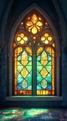 Obraz premium Gothic stained glass window