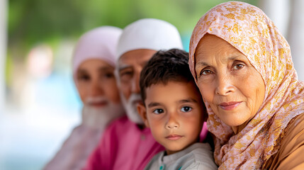  Muslim familysitting together, bonding during Ramadan.